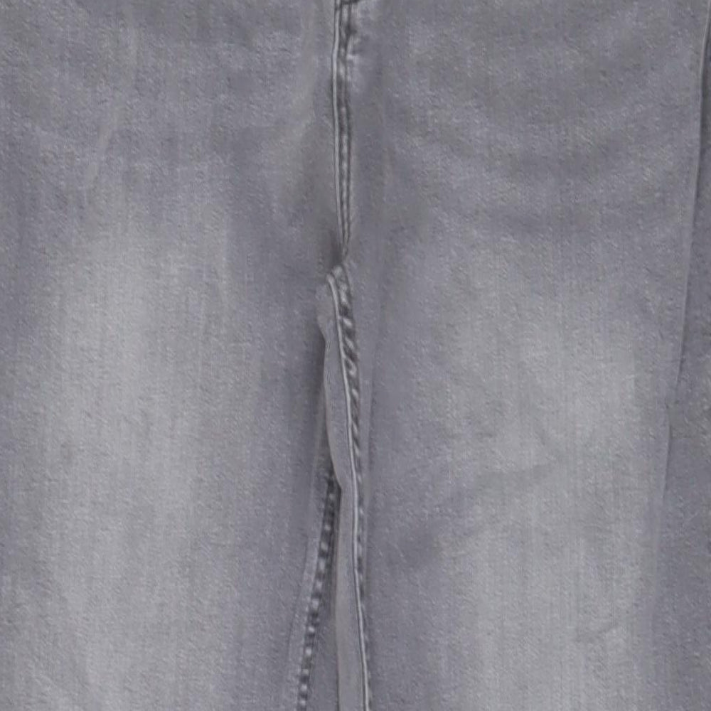 Denim & Co. Mens Grey Cotton Straight Jeans Size 32 in L30 in Slim Button