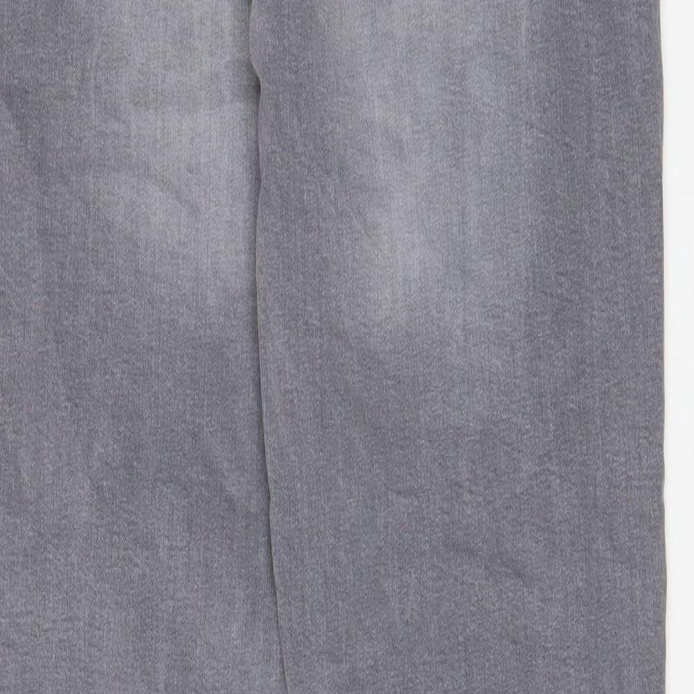 Denim & Co. Mens Grey Cotton Straight Jeans Size 32 in L30 in Slim Button