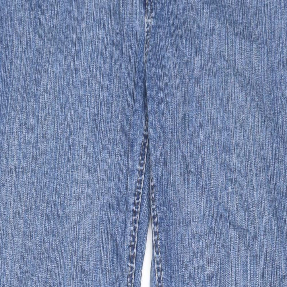 Authentic Womens Blue Cotton Bootcut Jeans Size 32 in L29 in Regular Zip