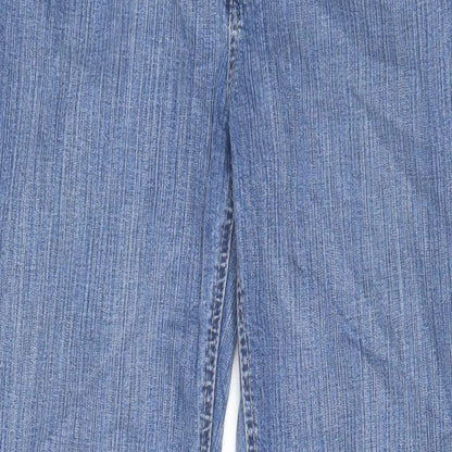 Authentic Womens Blue Cotton Bootcut Jeans Size 32 in L29 in Regular Zip