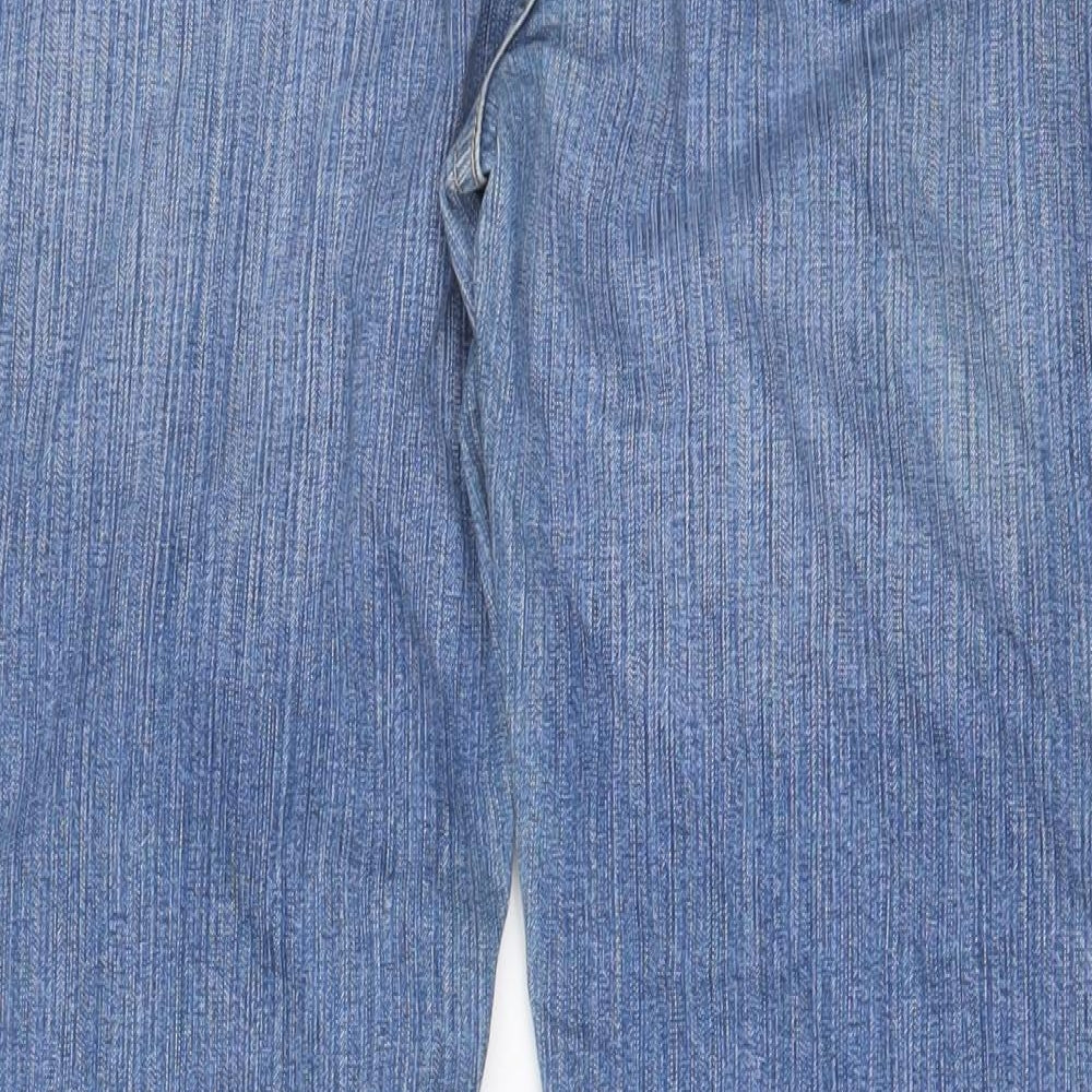 Authentic Womens Blue Cotton Bootcut Jeans Size 32 in L29 in Regular Zip