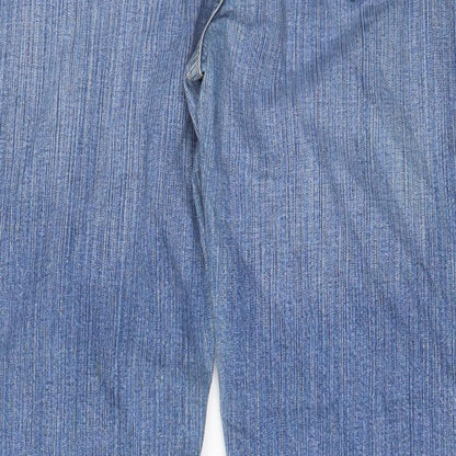 Authentic Womens Blue Cotton Bootcut Jeans Size 32 in L29 in Regular Zip