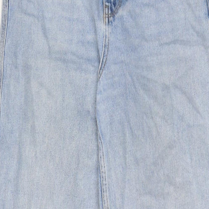 BDG Womens Blue Cotton Wide-Leg Jeans Size 26 in L30 in Regular Zip - Embroidered