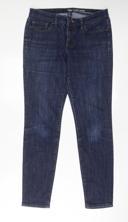 Gap Womens Blue Cotton Skinny Jeans Size 10 L29 in Regular Zip
