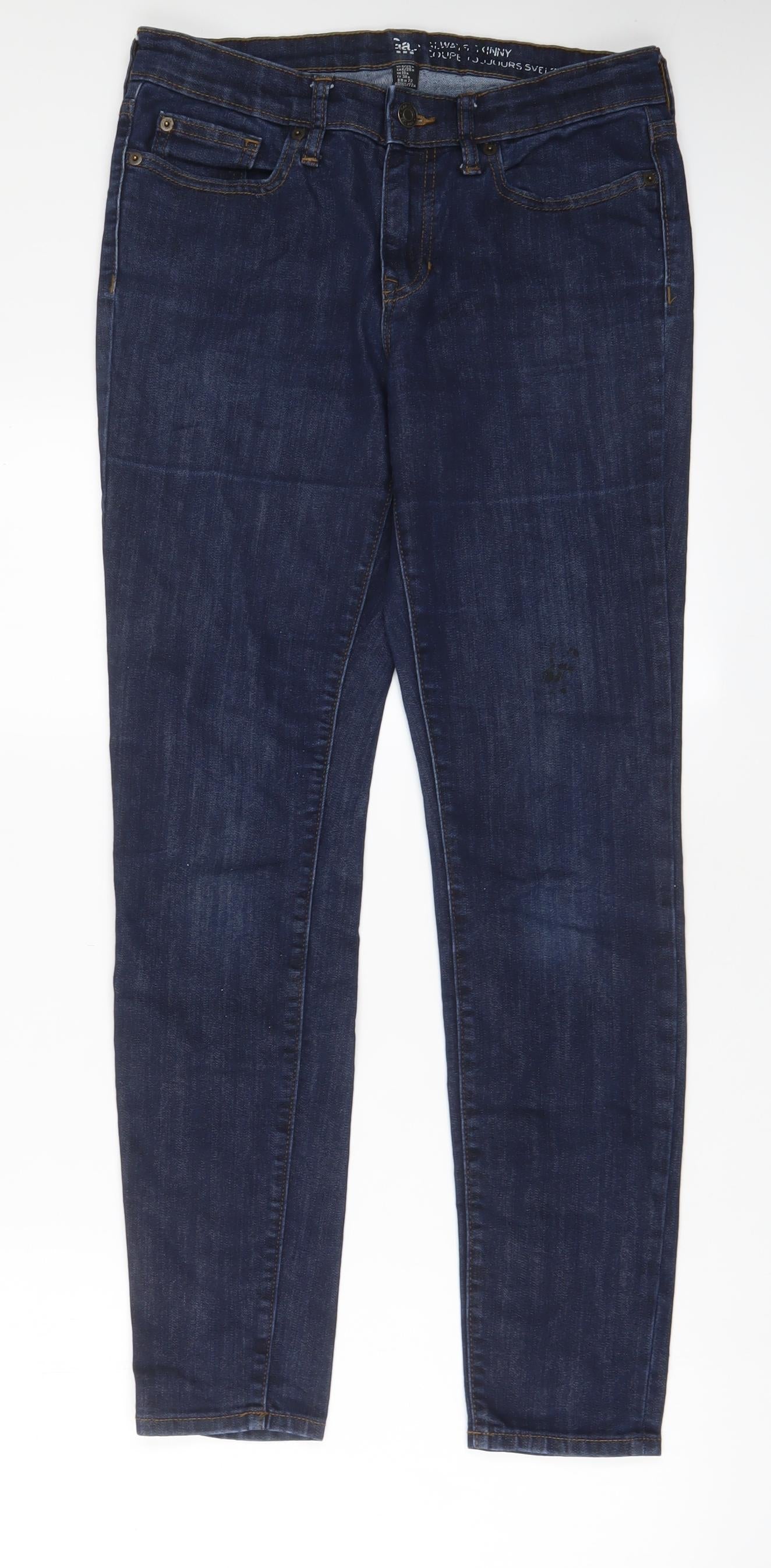 Gap Womens Blue Cotton Skinny Jeans Size 10 L29 in Regular Zip
