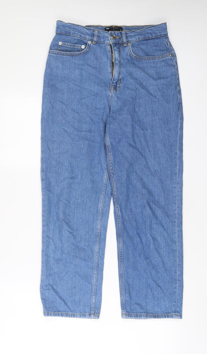 ASOS Womens Blue Cotton Straight Jeans Size 28 in L30 in Regular Zip