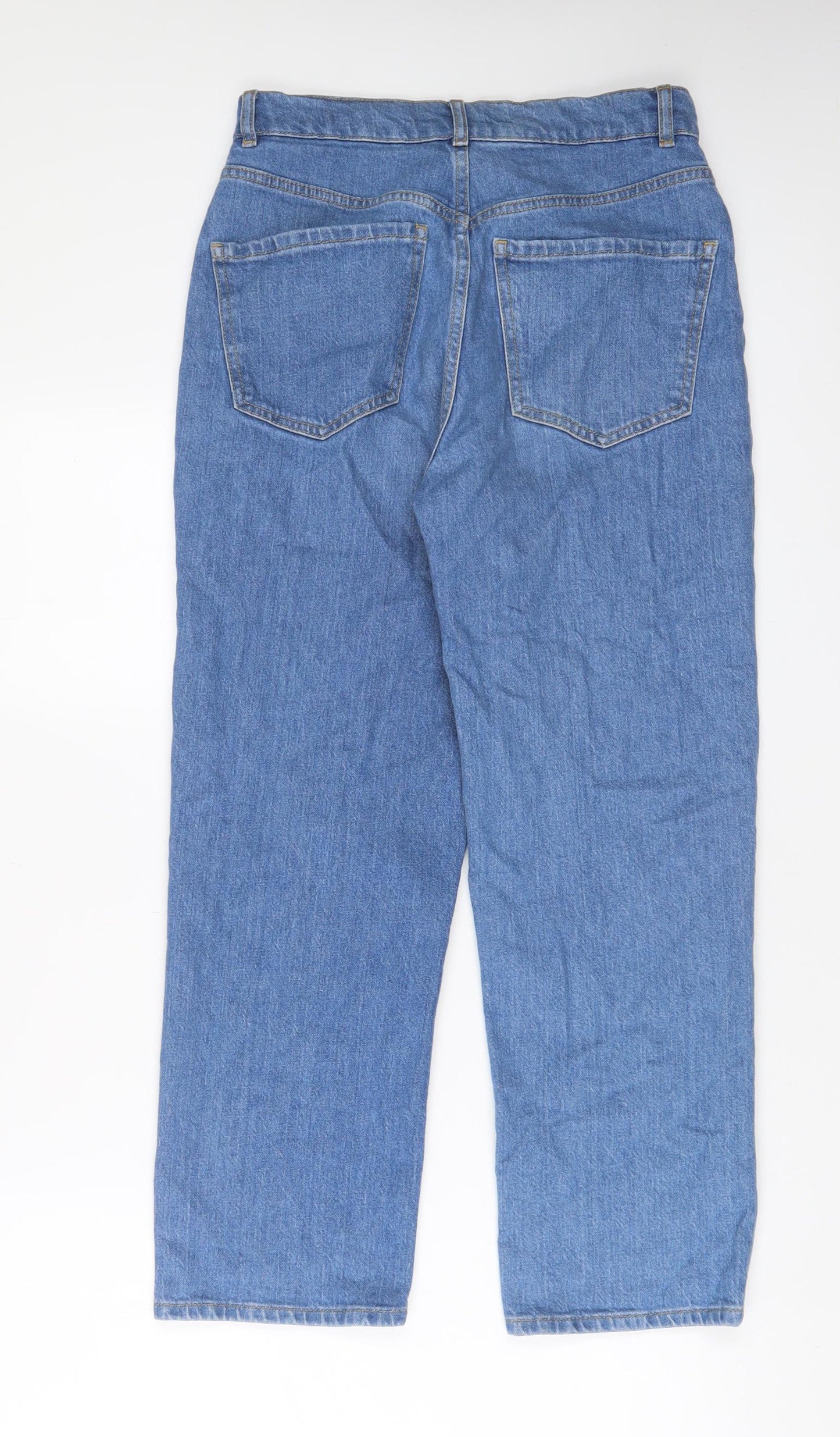 ASOS Womens Blue Cotton Straight Jeans Size 28 in L30 in Regular Zip