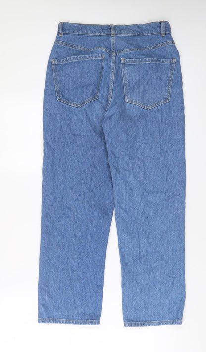 ASOS Womens Blue Cotton Straight Jeans Size 28 in L30 in Regular Zip