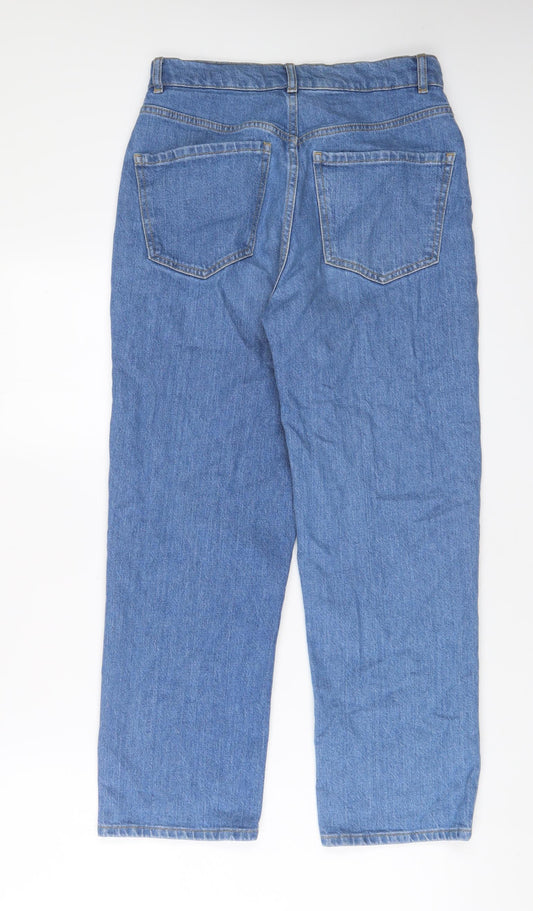 ASOS Womens Blue Cotton Straight Jeans Size 28 in L30 in Regular Zip