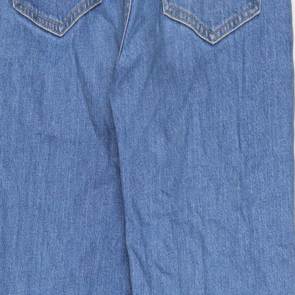 ASOS Womens Blue Cotton Straight Jeans Size 28 in L30 in Regular Zip