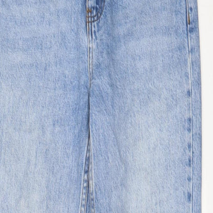 Topshop Womens Blue Cotton Tapered Jeans Size 26 in L30 in Regular Zip