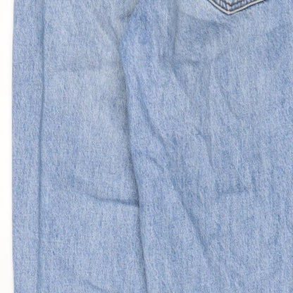 Topshop Womens Blue Cotton Tapered Jeans Size 26 in L30 in Regular Zip