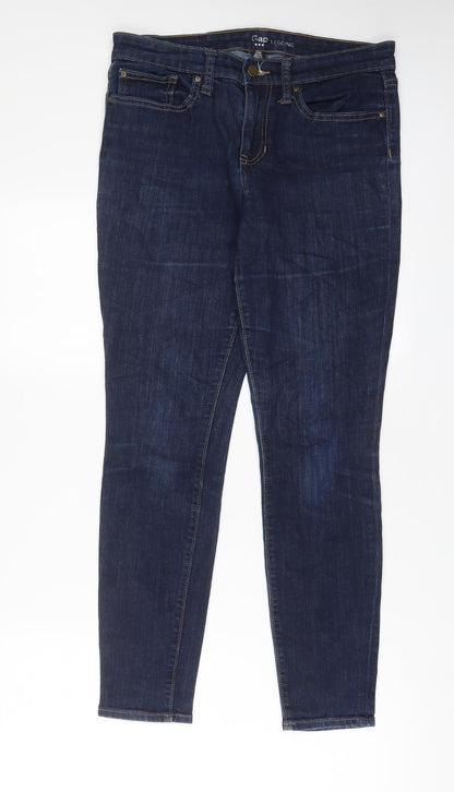 Gap Womens Blue Cotton Skinny Jeans Size 10 L29 in Regular Zip
