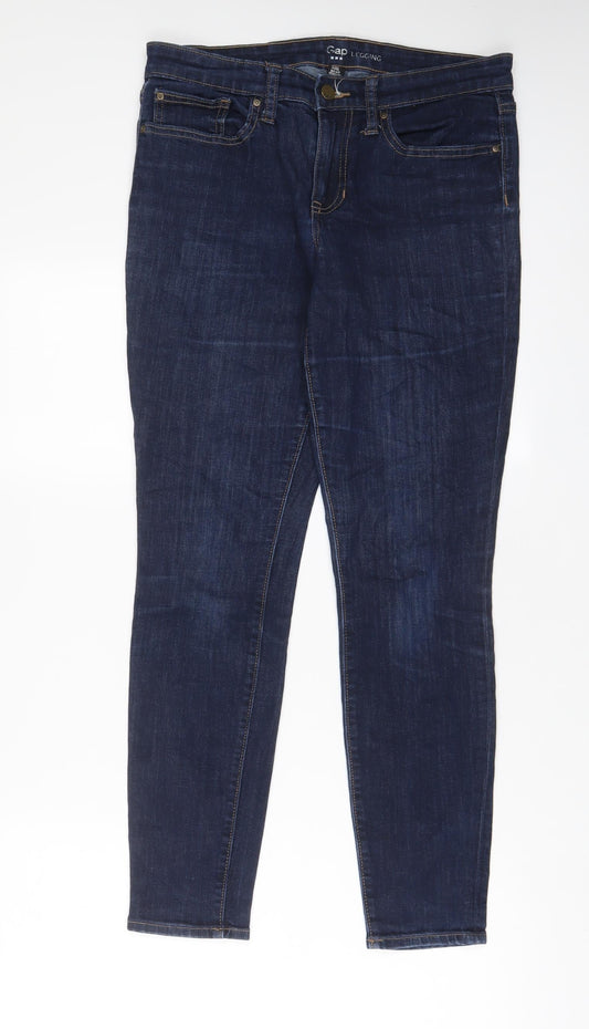 Gap Womens Blue Cotton Skinny Jeans Size 10 L29 in Regular Zip