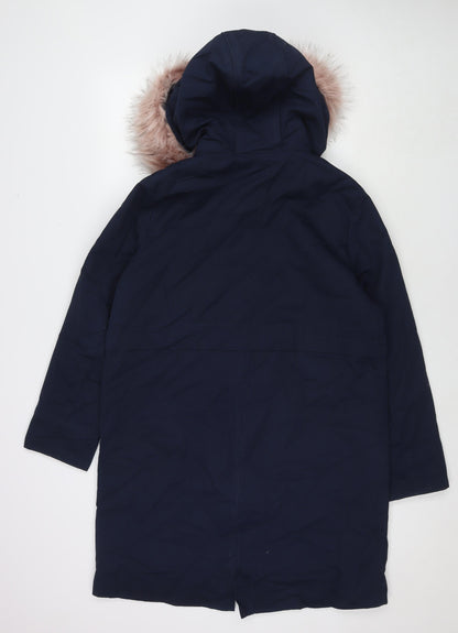 Great Plains London Womens Blue Parka Jacket Size 10 Zip