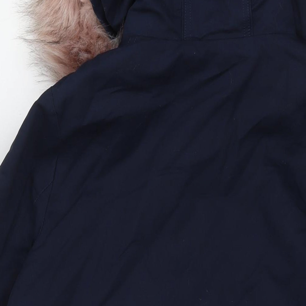 Great Plains London Womens Blue Parka Jacket Size 10 Zip