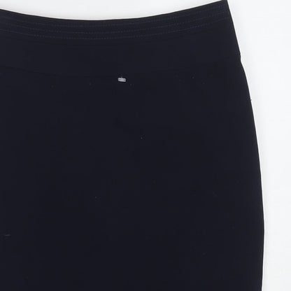 Marks and Spencer Womens Blue Polyester A-Line Skirt Size 8 Zip