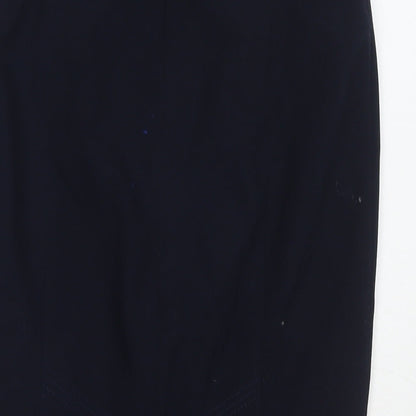 Marks and Spencer Womens Blue Polyester A-Line Skirt Size 8 Zip