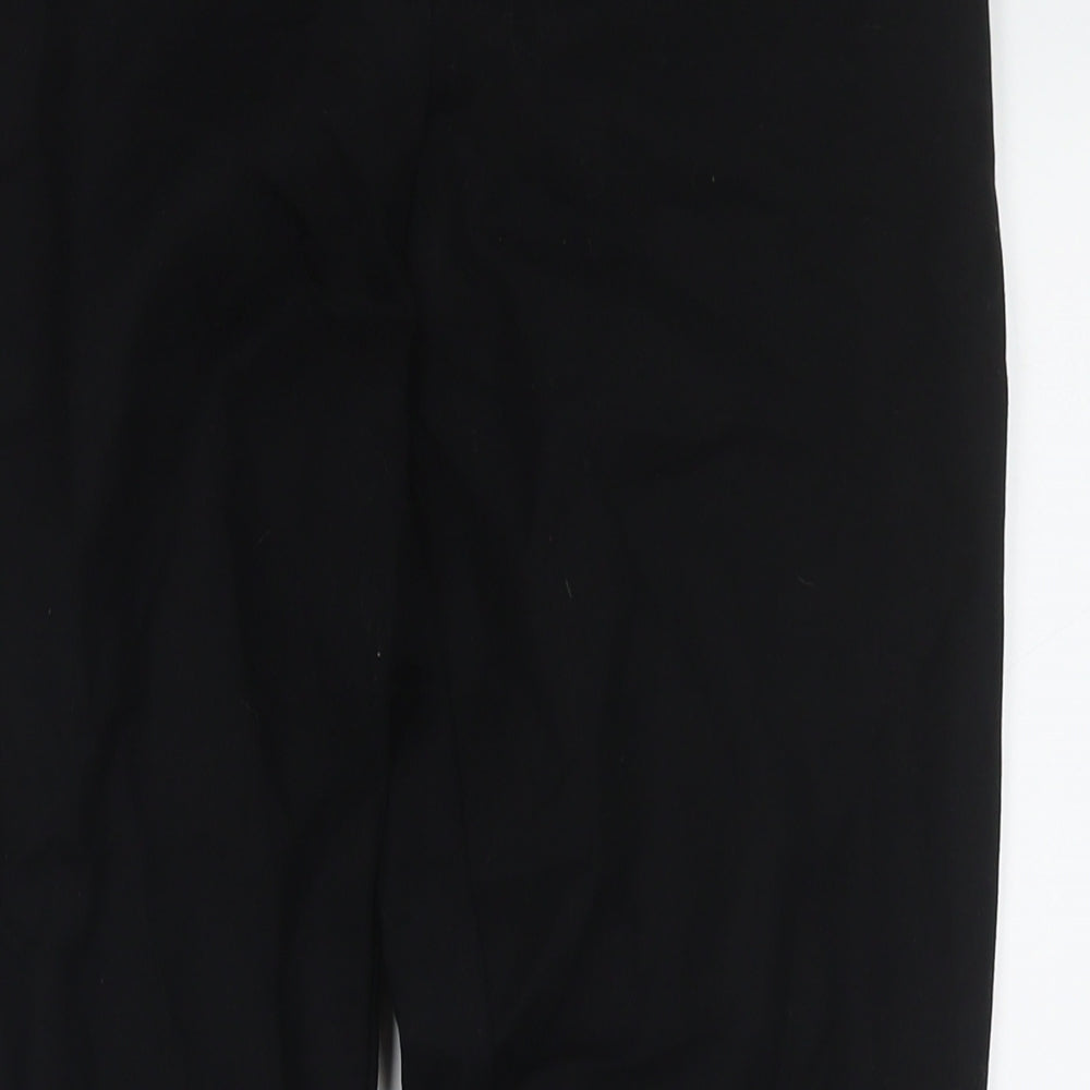 Mango Womens Black Cotton Trousers Size 10 L27 in Regular Zip