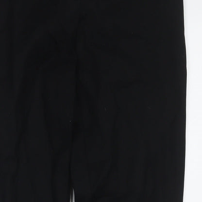 Mango Womens Black Cotton Trousers Size 10 L27 in Regular Zip