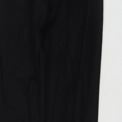 Mango Womens Black Cotton Trousers Size 10 L27 in Regular Zip
