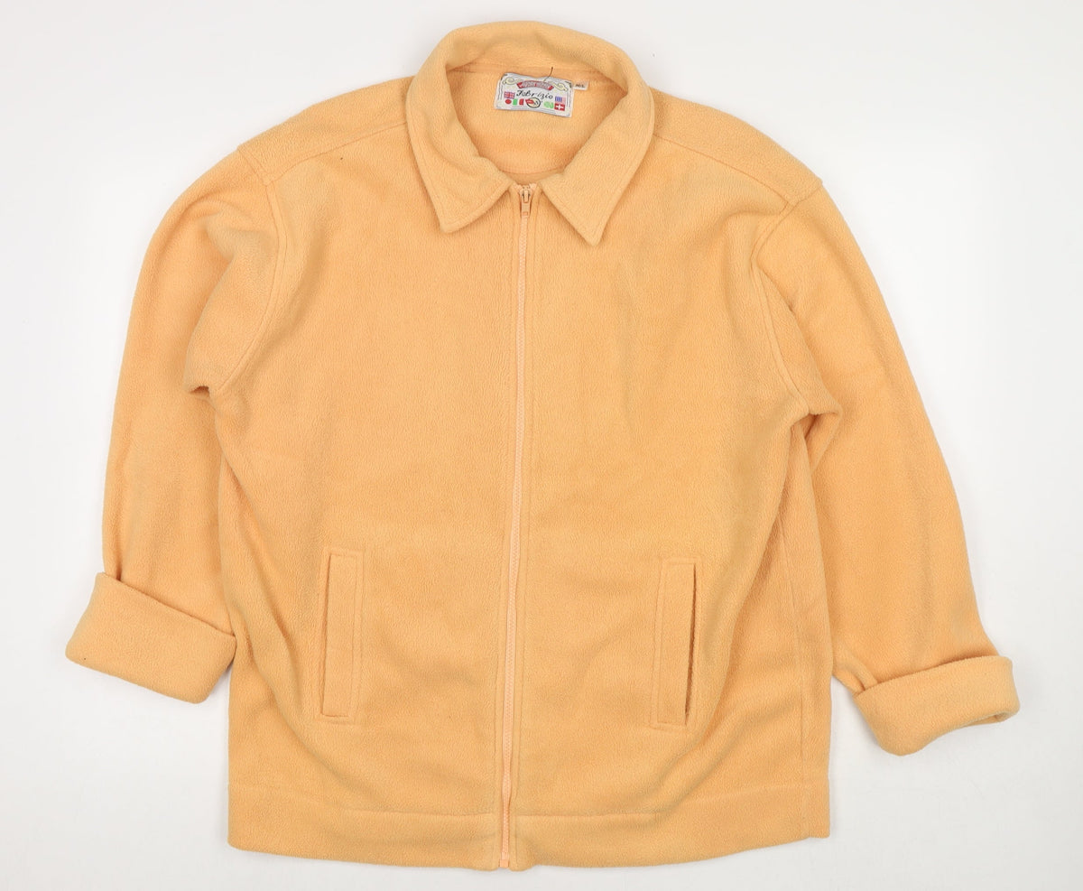 Additional front view of Fabrizio women’s orange jacket, size M, zip -, size M/l