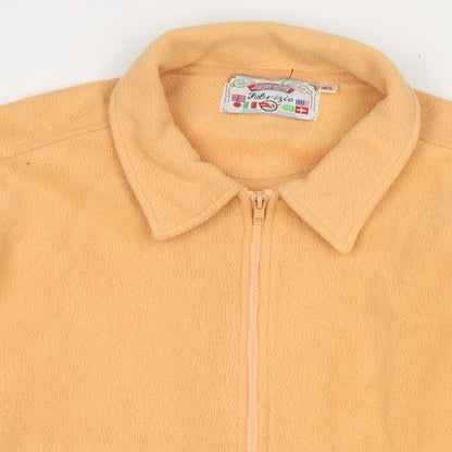 Close-up detail of Fabrizio women’s orange jacket, size M, zip -, size M/l