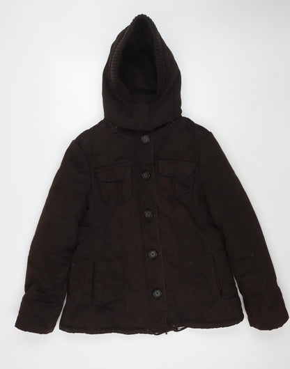Womens UK Size XL Zara Brown Parka Coat