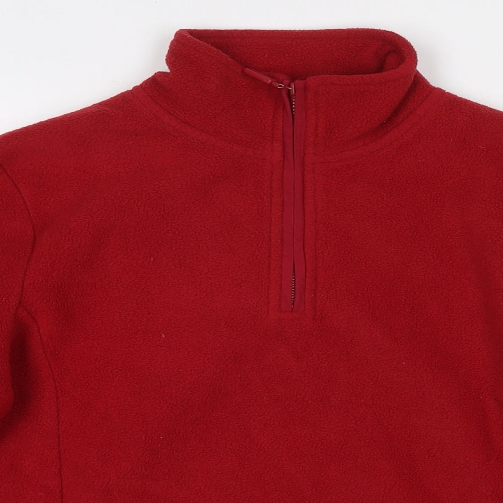 DASH Womens Red Polyester Pullover Sweatshirt Size 10 Zip