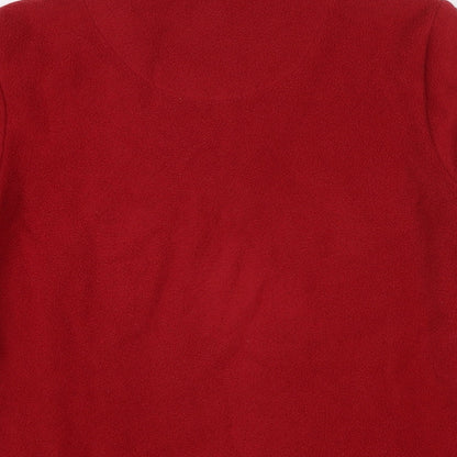 DASH Womens Red Polyester Pullover Sweatshirt Size 10 Zip