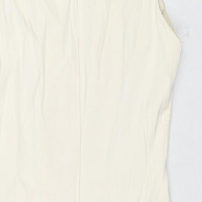 Wallis Womens Ivory Acetate A-Line Size 12 Scoop Neck Zip