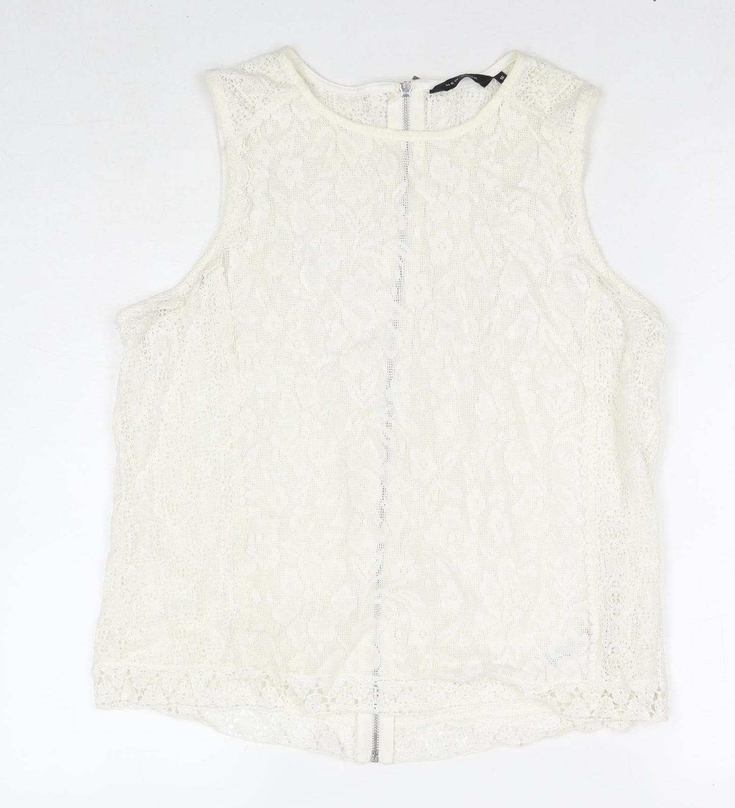 Womens UK Size 16 New Look White Basic Tank