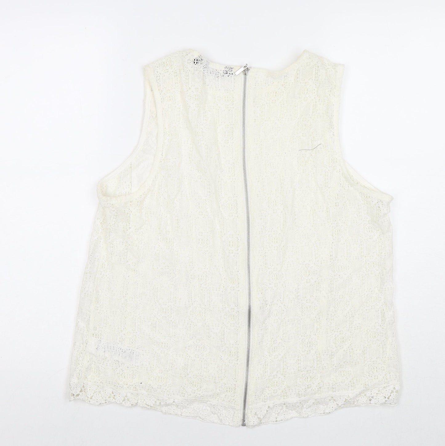 Womens UK Size 16 New Look White Basic Tank