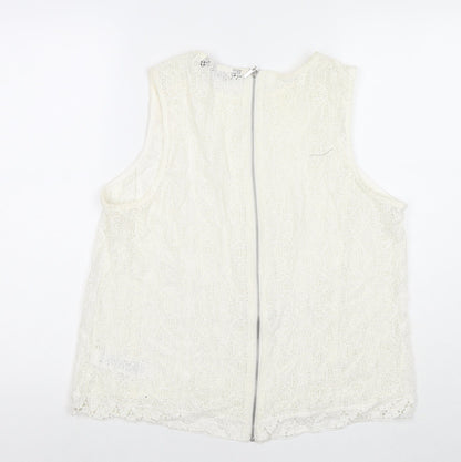 Womens UK Size 16 New Look White Basic Tank