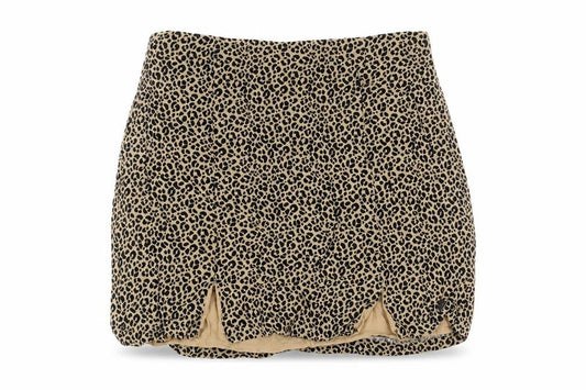 Pull Womens Brown Animal Print Viscose Mini Skirt Size M Zip - Leopard Print