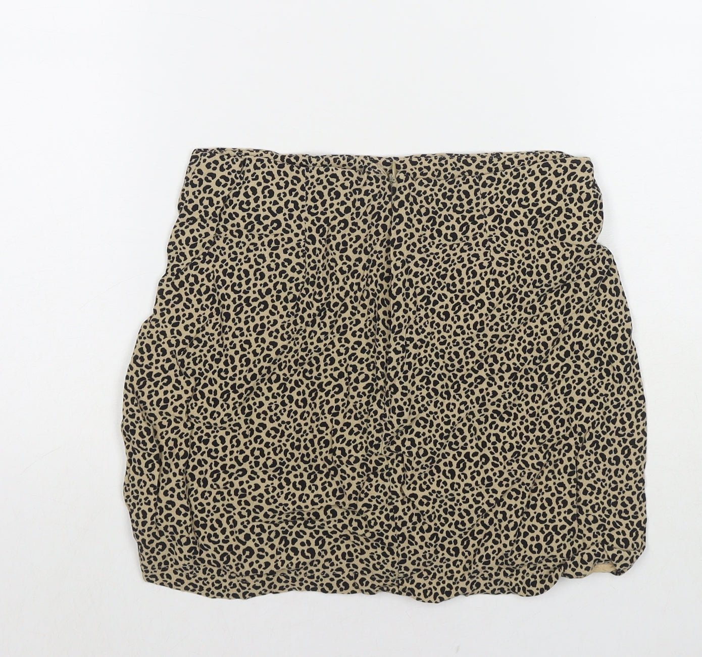 Pull Womens Brown Animal Print Viscose Mini Skirt Size M Zip - Leopard Print
