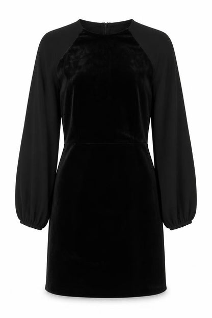 H&M Womens Black Polyester A-Line Size XS Round Neck Zip