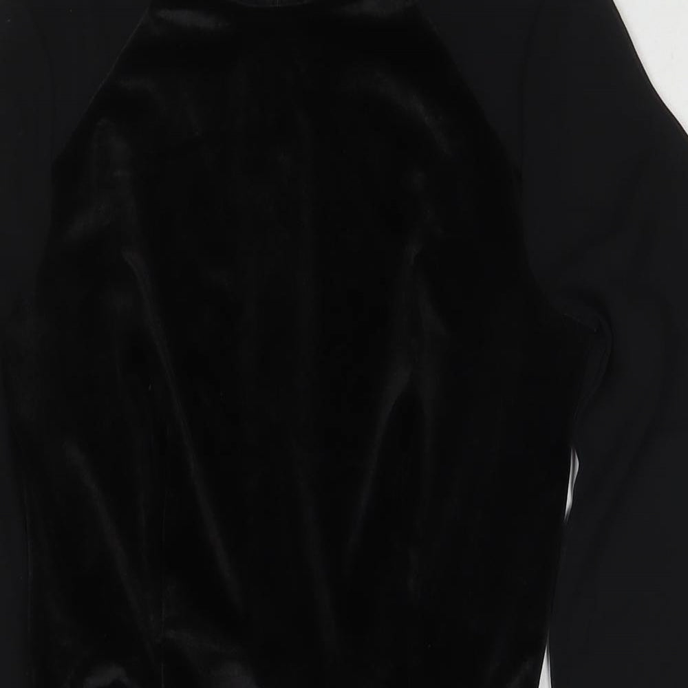 H&M Womens Black Polyester A-Line Size XS Round Neck Zip