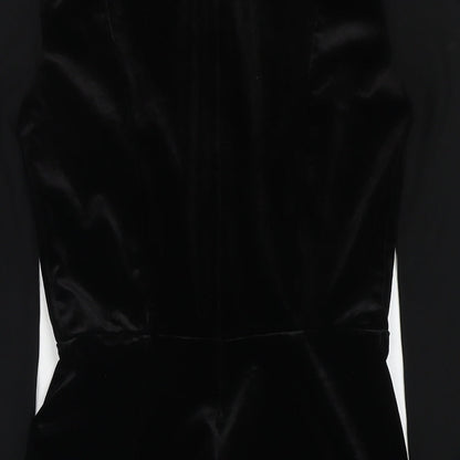 H&M Womens Black Polyester A-Line Size XS Round Neck Zip