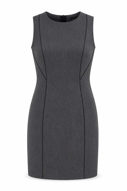 H&M Womens Grey Polyester A-Line Size 10 Round Neck Zip