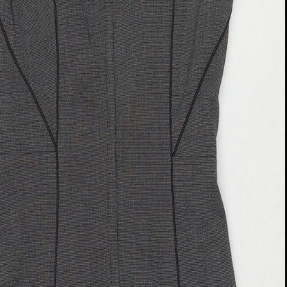 H&M Womens Grey Polyester A-Line Size 10 Round Neck Zip