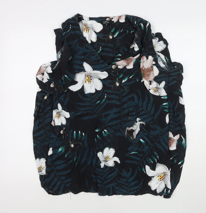 Womens UK Size 14 Julien Macdonald Black Basic Button-Up