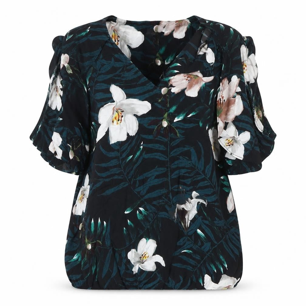 Womens UK Size 14 Julien Macdonald Black Basic Button-Up