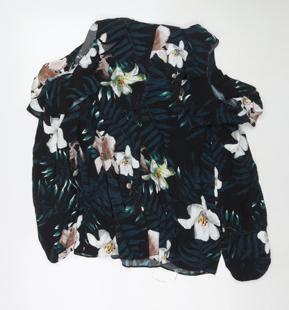 Womens UK Size 14 Julien Macdonald Black Basic Button-Up