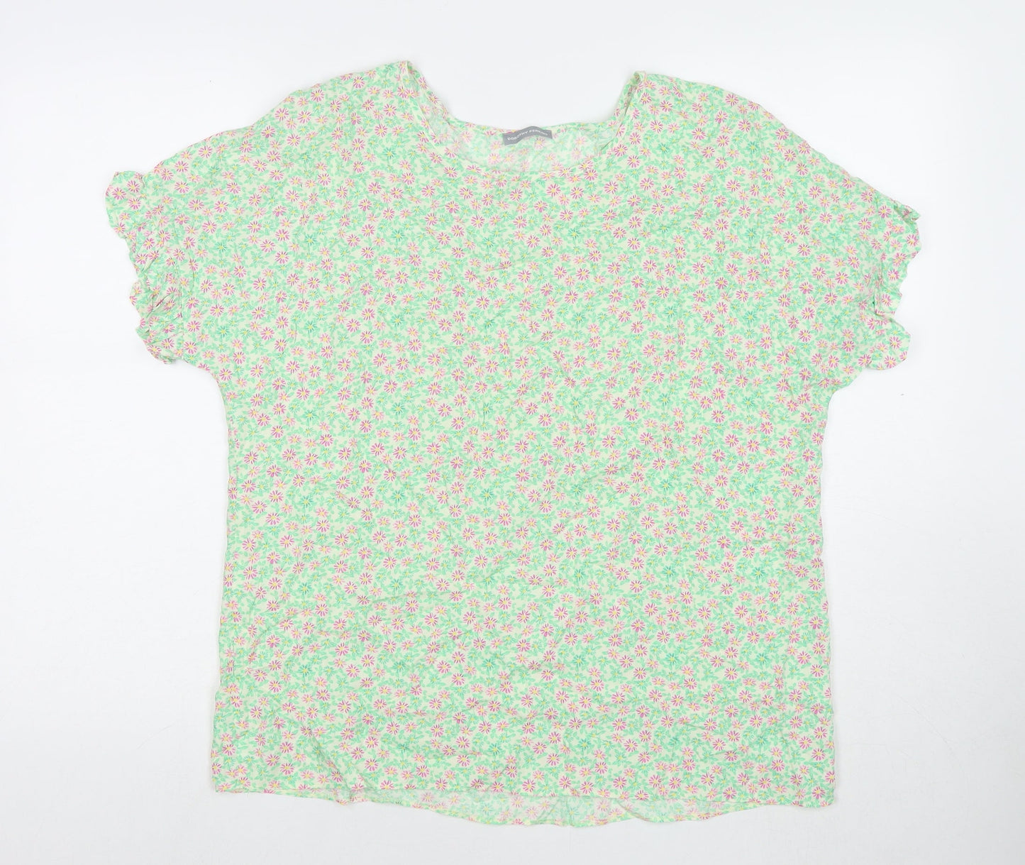 Womens UK Size 18 Dorothy Perkins Green Basic T-Shirt
