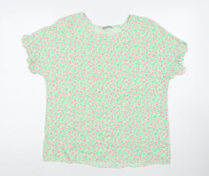 Womens UK Size 18 Dorothy Perkins Green Basic T-Shirt