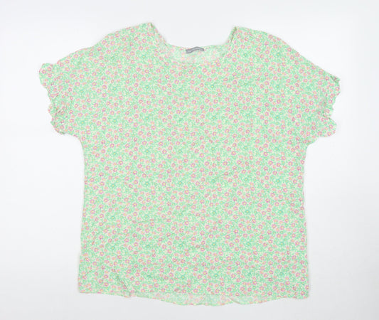 Womens UK Size 18 Dorothy Perkins Green Basic T-Shirt