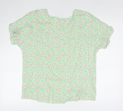 Womens UK Size 18 Dorothy Perkins Green Basic T-Shirt