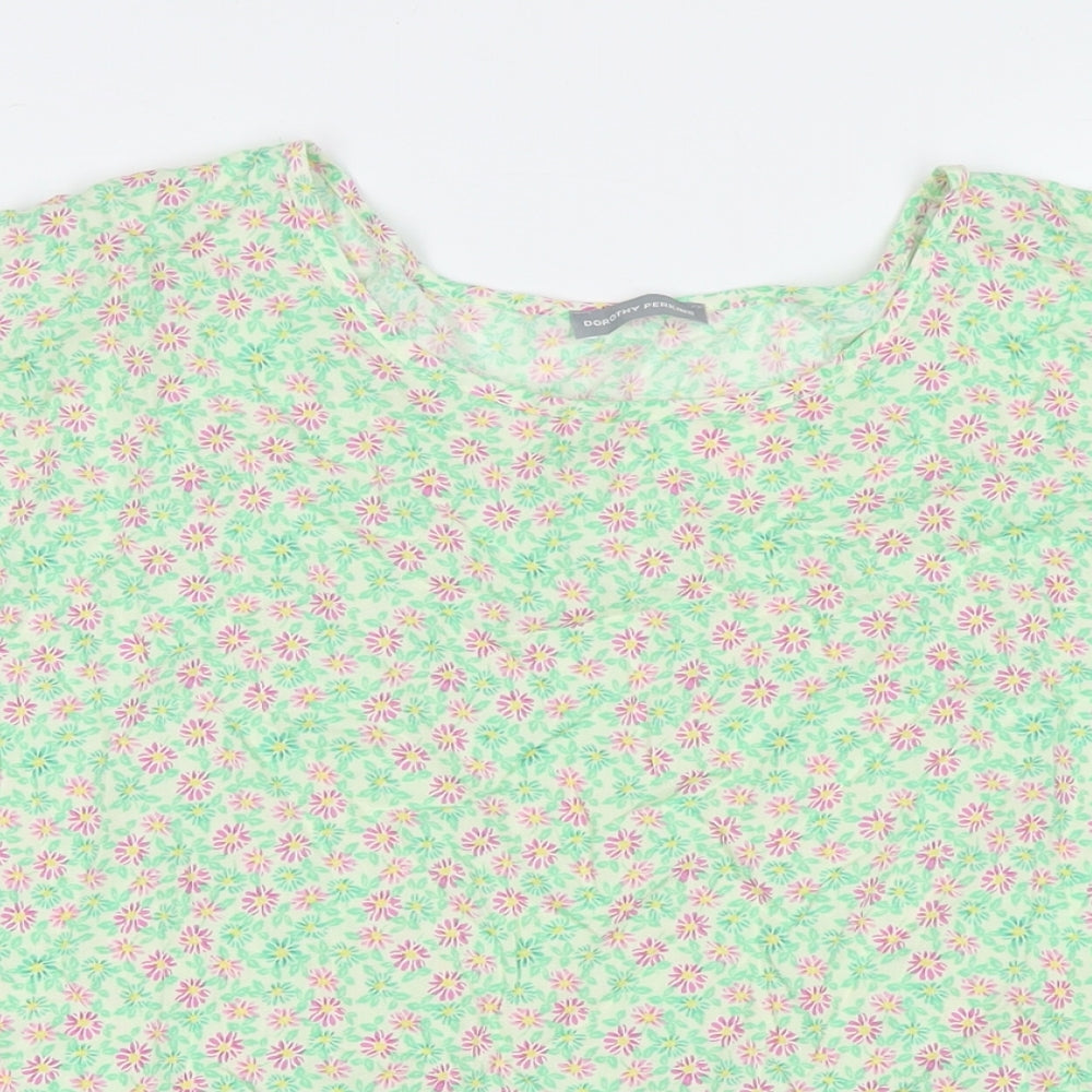 Womens UK Size 18 Dorothy Perkins Green Basic T-Shirt