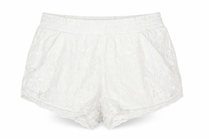 EC Womens White Polyester Hot Pants Shorts Size M L3 in Regular Pull On